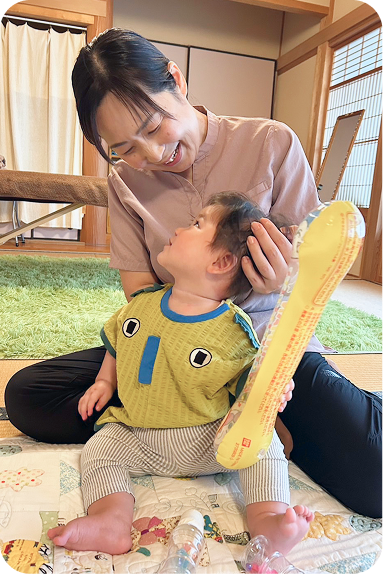 子供と接する風景